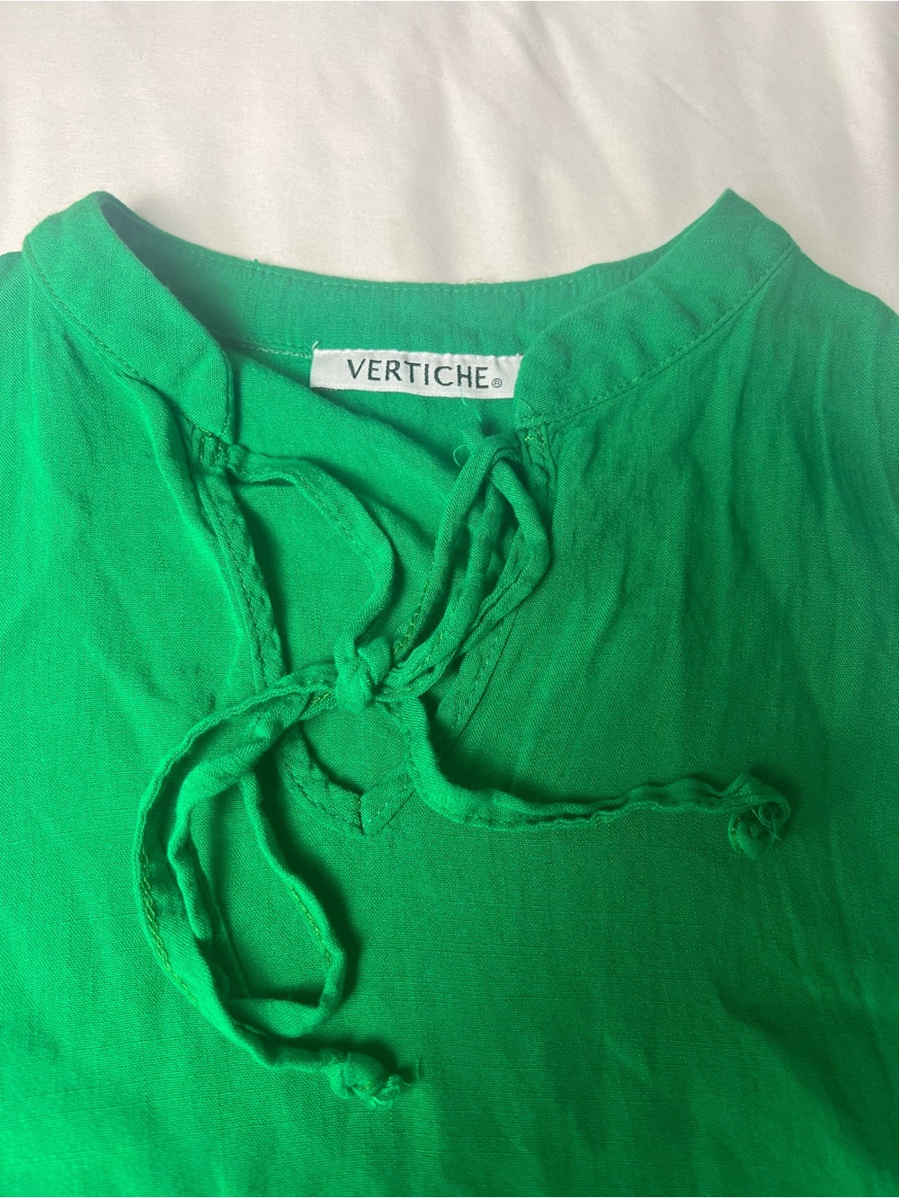 Green Tie-Neck Women’s Top